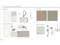 A curated selection of finishes for the Kitchen and Owner's Bathroom with samples of flooring and paints at 344 Bridle Brook Way, Fuquay Varina, NC 27526