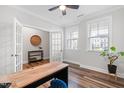 Bright office with hardwood floors, french doors, windows, and modern desk space at 279 Edge Of Auburn Blvd, Raleigh, NC 27610
