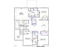 Second floor floorplan featuring four bedrooms, three bathrooms, a laundry room, and a loft at 50 Guardian St, Youngsville, NC 27596