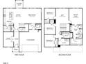 Detailed two-story floor plan showcasing the layout of the bedrooms, bathrooms, kitchen, and living areas at 744 Deschutes Dr, Garner, NC 27529