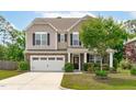 Charming two-story home featuring a stone facade, neutral siding, and a well-manicured front yard at 1024 Holland Bend Dr Dr, Cary, NC 27519