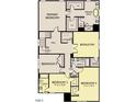 Layout of the home's second floor features four bedrooms, two bathrooms, a bonus room, and a laundry room at 1613 Malcus Ct # 68, Fuquay Varina, NC 27526