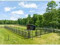 The property boasts a well-maintained paddock area with shelter, ideal for horses or livestock at 1717 Ormond Rd, Hurdle Mills, NC 27541