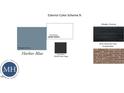 The exterior color scheme shows siding in Harbor Blue, trim in Snow White, and a Black Magic front door at 363 Chesapeake Cmns St # 114, Garner, NC 27529