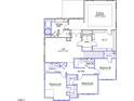 Second floor blueprint featuring a primary bedroom, bedrooms #2, #3, #5, and adjoining bathrooms at 61 Black Walnut Dr # 188, Garner, NC 27529