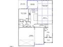First floor blueprint featuring a spacious kitchen, garage, entry porch, and adjoining flex room at 61 Black Walnut Dr # 188, Garner, NC 27529