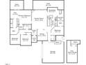 Detailed floor plan showcasing the layout of the house, including room dimensions and locations at 174 Woodwedge Way, Sanford, NC 27332