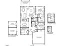 Detailed floor plan showcasing the layout of the single-Gathering home, including the kitchen and bedrooms at 33 Elmwood Ave, Sanford, NC 27330