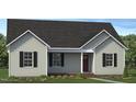 Inviting single-story home with a classic design, gray siding, and a cozy front porch entrance at 4456 Poppy Mallow Ln, Oxford, NC 27565