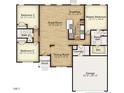 Detailed floor plan showcasing the layout of the bedrooms, kitchen, and living spaces at 4452 Poppy Mallow Ln, Oxford, NC 27565