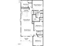 Detailed floor plan showcases the layout of this home with kitchen, bedrooms, and living spaces at 4454 Poppy Mallow Ln, Oxford, NC 27565