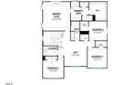 Second floor floorplan featuring an owner's suite, three additional bedrooms, and a convenient laundry room at 184 Sargents St, Garner, NC 27529