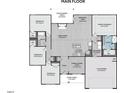 Layout of a spacious house showing bedrooms, living areas, kitchen, and a two-car garage at 260 Pretty Run Branch Ln, Wendell, NC 27591