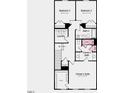 Upstairs layout showcasing bedrooms, bathrooms, laundry room and owner's suite with walk-in closet at 8732 Wardle Ct, Wake Forest, NC 27587