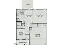 First floor plan featuring kitchen, Gathering room, breakfast nook, dining room, and two car garage at 32 Freedom Heights Ln # 151, Smithfield, NC 27577