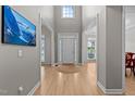 Spacious foyer features hardwood floors, high ceilings, and elegant architectural details at 13121 Sargas St, Raleigh, NC 27614