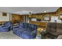 Cozy living room flowing into the kitchen and dining area at 403 E Mcpherson Dr, Mebane, NC 27302