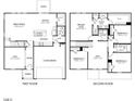 Detailed floor plan showcasing the layout of a two-story home at 722 White Birch Ln, Angier, NC 27501