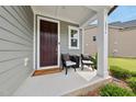 Inviting front porch featuring stylish seating and a welcoming entryway with attractive design at 6036 Balance Ct, Raleigh, NC 27616