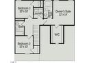 Upstairs floor plan highlighting bedrooms, bathrooms, laundry, and walk-in closet at 73 Pine Vista Way, Sanford, NC 27332