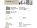 Monochromatic modern finishings featuring resilient flooring, tile, quartz countertop and shaker cabinets at 200 Seagraves Creek Ln, Holly Springs, NC 27540