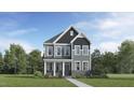 New two-story home boasting stone accents, a covered porch, and craftsman-style architecture at 880 Cassa Clubhouse Way, Knightdale, NC 27545
