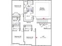 Second floor plan displays four bedrooms, two bathrooms, a loft, and laundry room at 120 Cordoba Dr, Franklinton, NC 27525