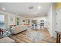 Spacious living room with an open floor plan, and hardwood flooring at 2801B Cannada Ave, Durham, NC 27704