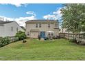 Spacious backyard with well-maintained grass, patio, and a privacy fence that's perfect for outdoor gatherings at 6 Newgate Ct, Durham, NC 27713