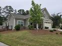 Well-maintained home with lush green lawn, stone accents, and a welcoming front porch area at 1357 Prevenient Dr, Wake Forest, NC 27587