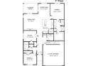 First floor plan featuring living spaces, kitchen, dining area, bedrooms, study and a two-car garage at 2212 Red Admiral Ct, Apex, NC 27539