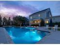 Backyard featuring a sparkling pool, hot tub, outdoor seating and a screened-in porch at 305 Springtree Circle Cir, Fuquay Varina, NC 27526