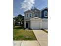 Attractive two-story townhouse featuring a single-car garage and a well-maintained lawn at 10517 Brookside Reserve Rd, Raleigh, NC 27614