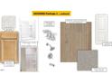 Bathroom design package showcasing tile flooring, shower and bath fixtures, and cabinets at 10564 Brookside Reserve St, Raleigh, NC 27614