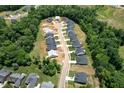 An aerial view of a new construction neighborhood showcasing the layout of the homes at 1998 Meadowview Dr, Graham, NC 27253