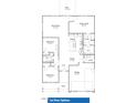 Layout displays open-concept design of kitchen, great room, bedrooms and convenient garage access at 1998 Meadowview Dr, Graham, NC 27253