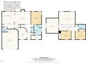 Layout of this 2-story home with detailed dimensions and square footage calculations at 2305 Bryarton Woods Dr, Raleigh, NC 27606