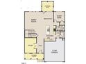 First-floor layout featuring a Gathering room, kitchen, study, guest suite, and two-car garage at 112 Moonflower Ln # Homesite 267, Wilson's Mills, NC 27520