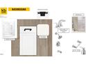 Bathroom details showcasing a modern shower, cabinetry with sleek hardware, and stylish chrome bath accessories at 37 Matthew Meadow Ln, Lillington, NC 27546