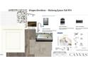 Sample of interior design materials for Hickory Grove Lot 104 with cabinets, appliances & plumbing at 515 Claftin St, Sanford, NC 27330