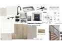 Interior design board showcasing the fixtures, finishes and features for the new home at 519 Claftin St, Sanford, NC 27330