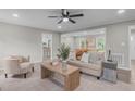 Bright living room showcasing neutral tones, stylish furnishings, and an open layout at 5804 Heathill Ct, Raleigh, NC 27603