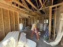 Interior framing showcases the home's layout, insulation, and readiness for customization at 82 Laramie Ln, Selma, NC 27576