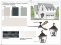 Exterior design options including paint swatches, brick, shingles, lighting and porch fan at 6505 Burnette Flower Way, Raleigh, NC 27612