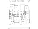 Detailed floor plan of a two-story home, showcasing the layout of rooms and spaces at 6505 Burnette Flower Way, Raleigh, NC 27612