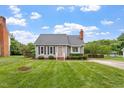 Attractive single-story home with green lawn, mature landscaping and brick chimney at 1228 Shakentown St, Knightdale, NC 27545