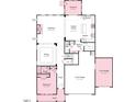 First floor plan featuring a kitchen, dining, living, half bath and 2 car garage at 2512 Stonington Dr, Cary, NC 27523