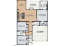 Floor plan of a home featuring three bedrooms, two bathrooms, a kitchen, and a Gathering room at 455 Beacon Hill Rd # 28, Lillington, NC 27546