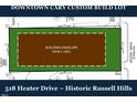 Layout of 518 Heater Drive, a custom build lot in Historic Russell Hills, Downtown Cary at 518 Heater Dr, Cary, NC 27511