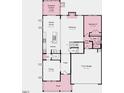 Detailed first-floor plan showcasing the layout of the kitchen, gathering room, dining area, and 2-car garage at 523 Claftin St, Sanford, NC 27330